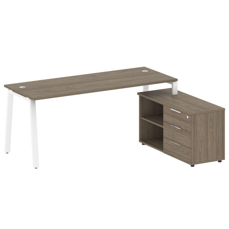 Metal System Рабочая станция с тумбой на А-образном м/к БА.РС-СТС-2.5 (R) Вяз Благородный/Металл Бел Metal System Рабочая станция с тумбой на А-образном м/к БА.РС-СТС-2.5 (R) Вяз Благородный/Металл Бел