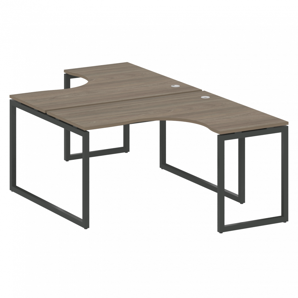 Metal System Quattro Рабочая станция криволинейная на О-образном м/к 40БО.РАС-СА-2.3 Вяз Благородный