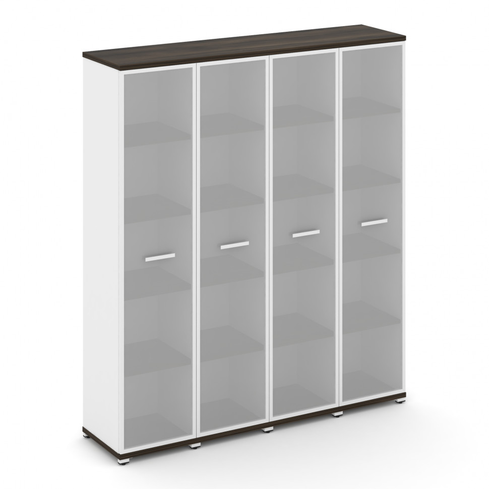 Concept Шкаф 4 узкие секции, 5 ниш CN.STU-548 RMW W Дуб Мали/Белый Бриллиант/Металл Белый/Сатин 1668