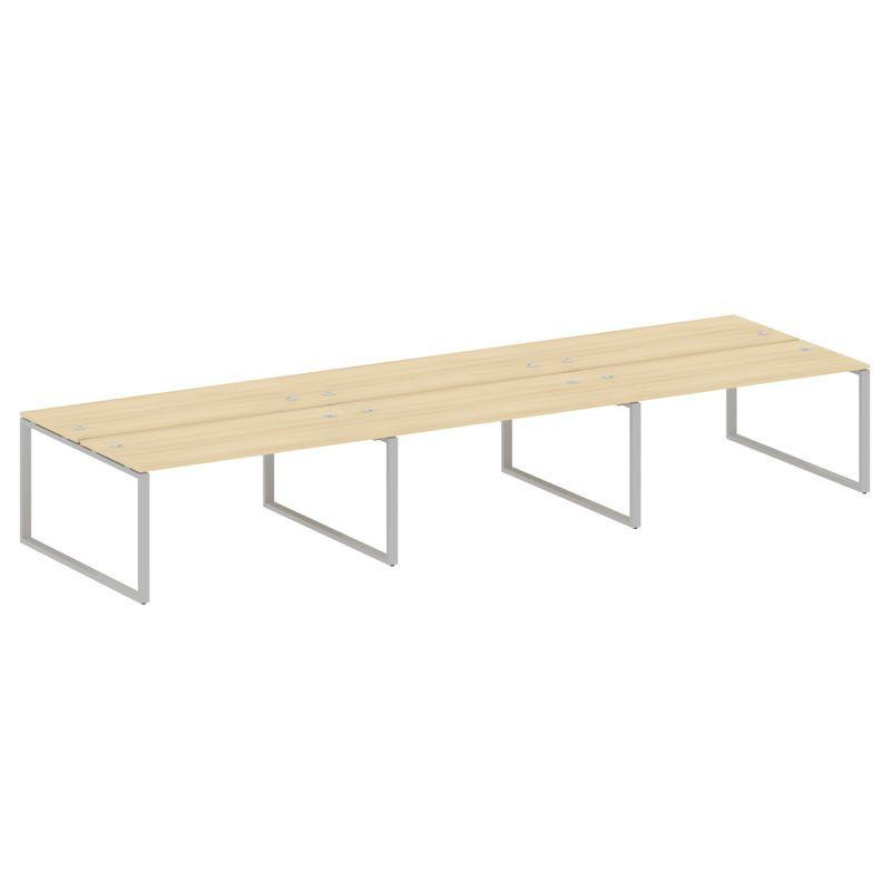 Metal System Рабочая станция на 6 мест на О-образном м/к БО.СМ-6.4 Акация Лорка/Металл Серый 4800*14