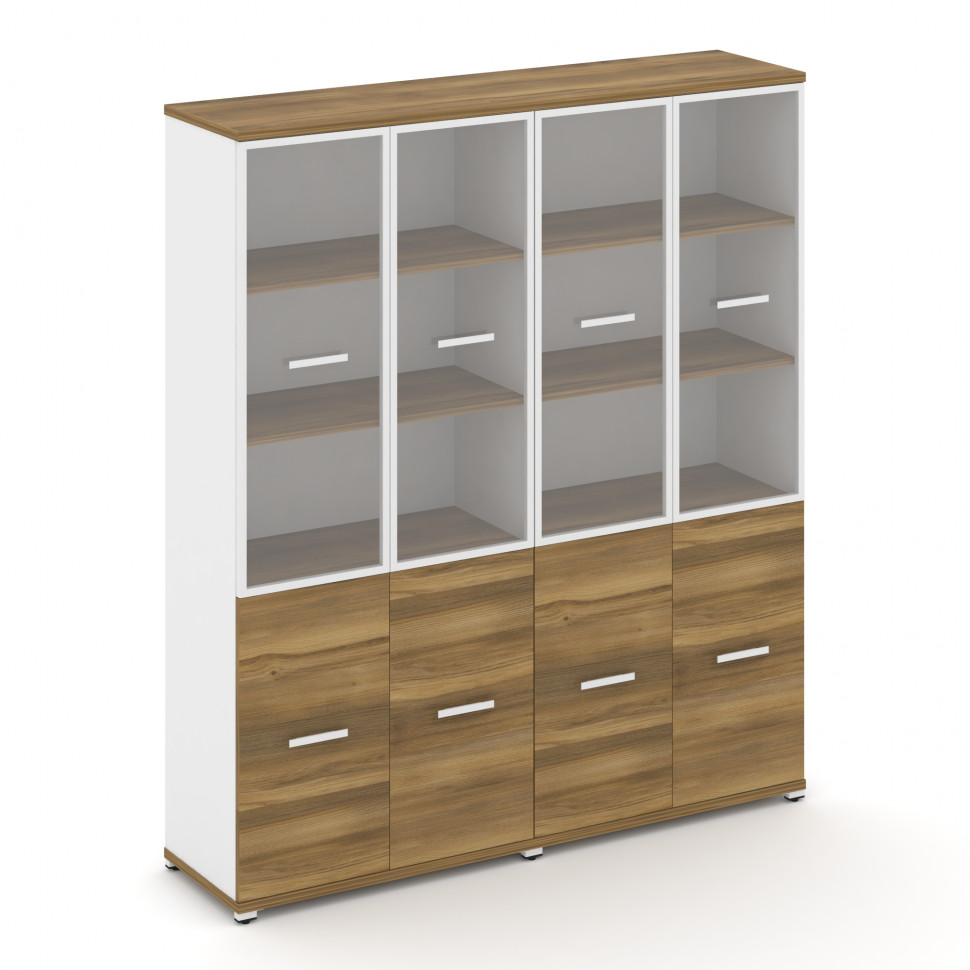 Concept Шкаф 2 широкие секции, 5 ниш CN.STS-522 RPW W Сандал Янтарный/Белый Бриллиант/Металл Белый/П