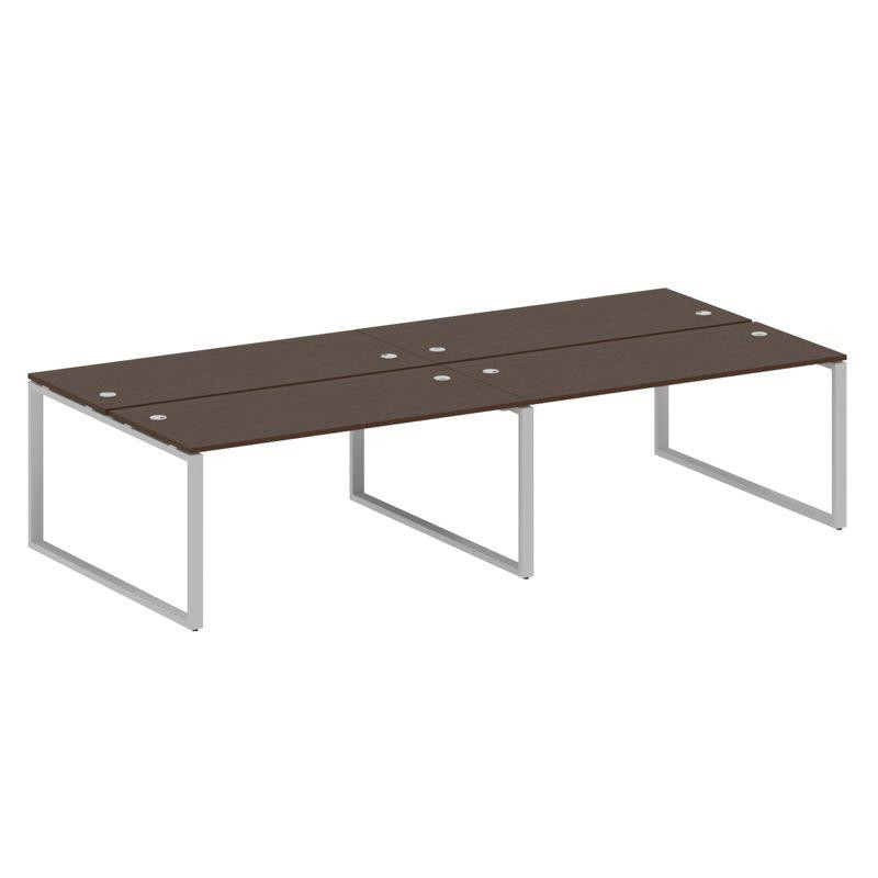 Metal System Рабочая станция на 4 места на О-образном м/к БО.СМ-4.4 Венге Цаво/Металл Серый 3200*147