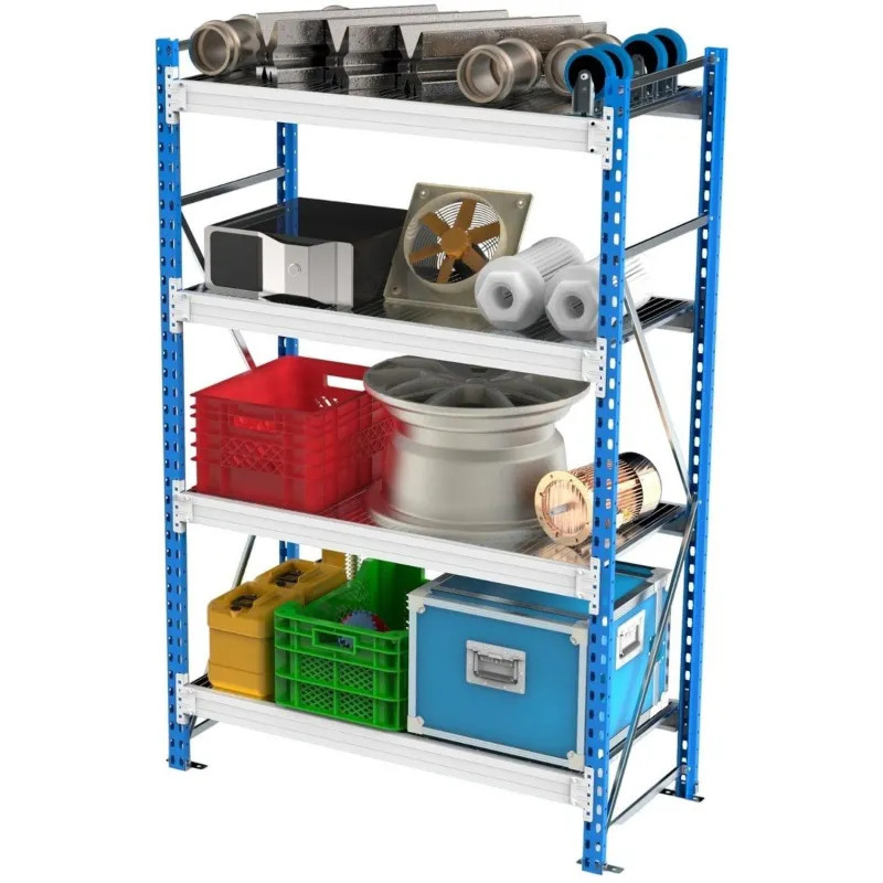 Стеллаж металлический MZ_SGR-V-15104-2,5 4 яруса 1500х1000, Выс.2500