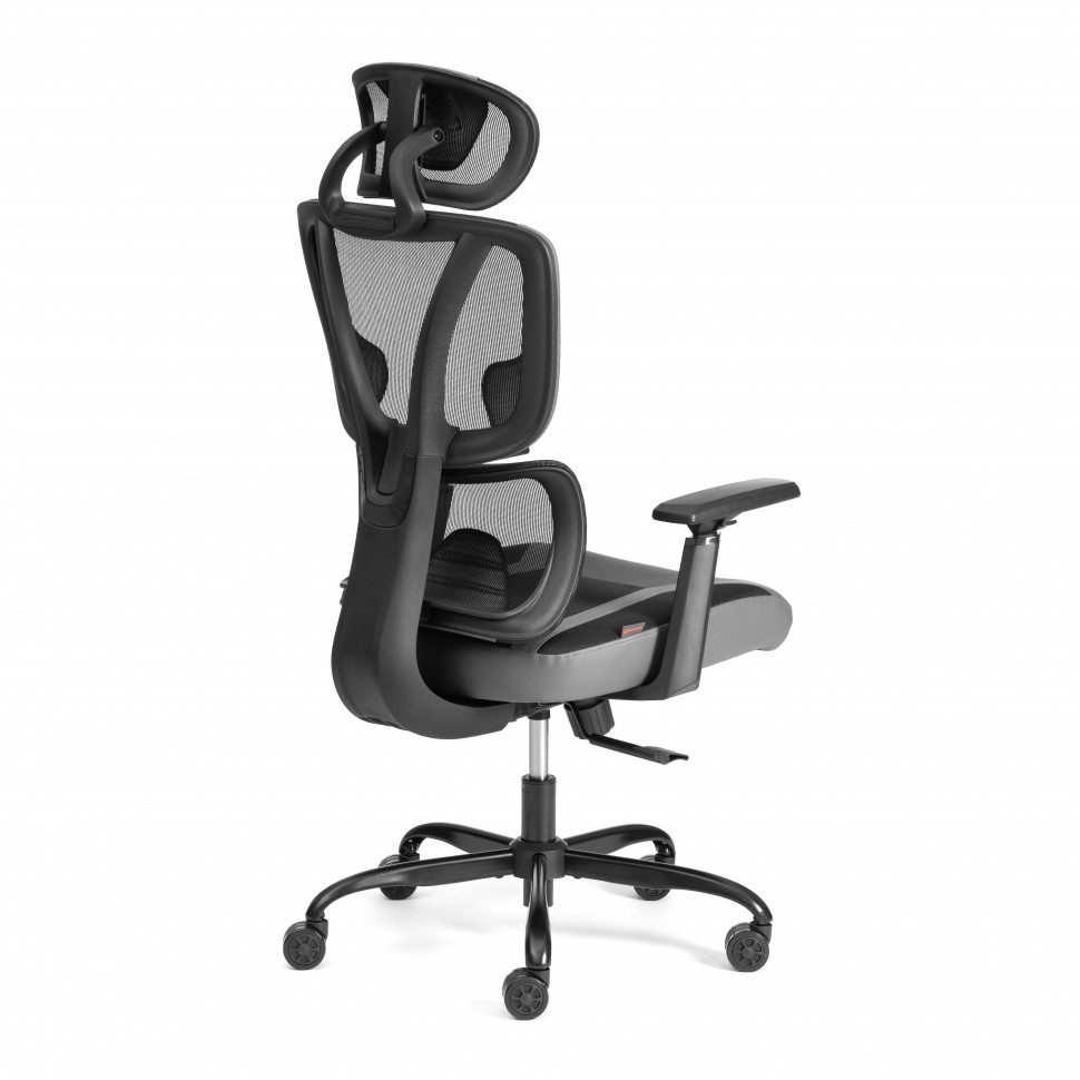 Кресло iCobra ткань / иск. кожа, черный / серый, 70х70х125 см