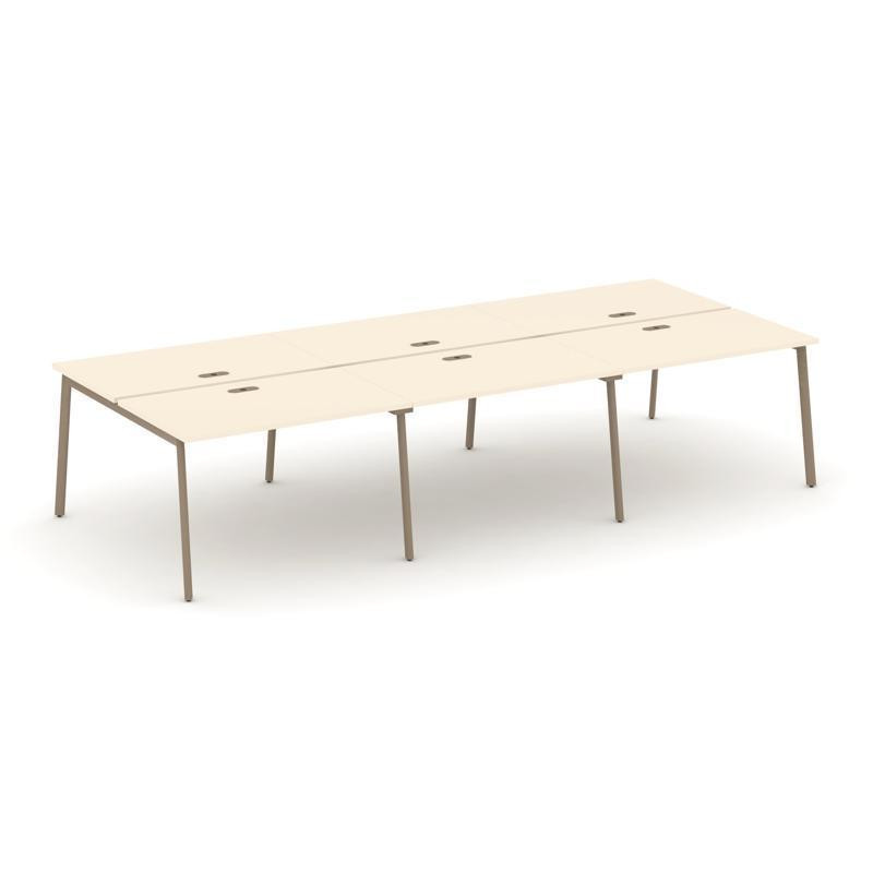 Estetica Рабочая станция 6 мест ES.D.RS-6.2-LP Сатин/Металл Латте 3540*1500*750 Estetica Рабочая станция 6 мест ES.D.RS-6.2-LP Сатин/Металл Латте 3540*1500*750