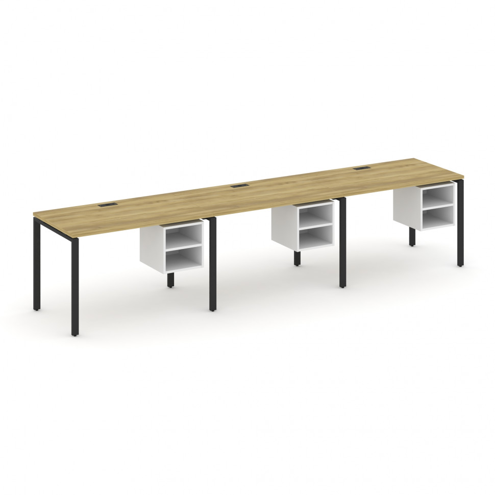 Concept Рабочая станция односторонняя с подвес. тумбами 3 места CN.ORS-126 Дуб Винченцо/Белый Брилли Concept Рабочая станция односторонняя с подвес. тумбами 3 места CN.ORS-126 Дуб Винченцо/Белый Брилли