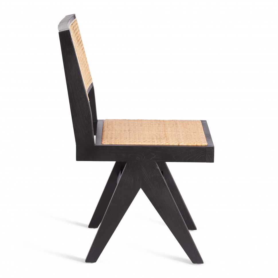 Стул LOKI дерево вяз/ротанг, 51х44х86 см, черный