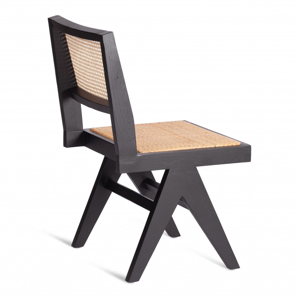 Стул LOKI дерево вяз/ротанг, 51х44х86 см, черный