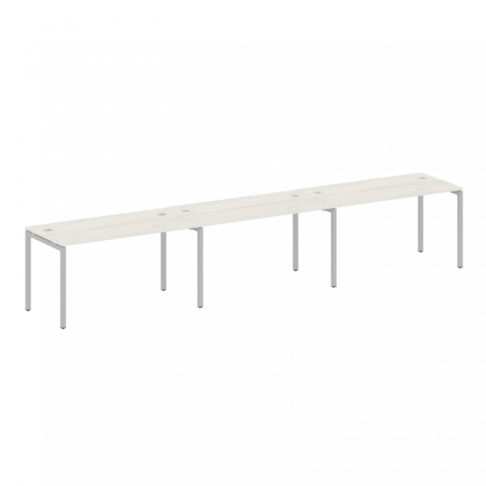 Metal System Quattro Рабочая станция на 3 места на П-образном м/к 40БП.СМ-3.3 Дуб Наварра/Металл Сер Metal System Quattro Рабочая станция на 3 места на П-образном м/к 40БП.СМ-3.3 Дуб Наварра/Металл Сер