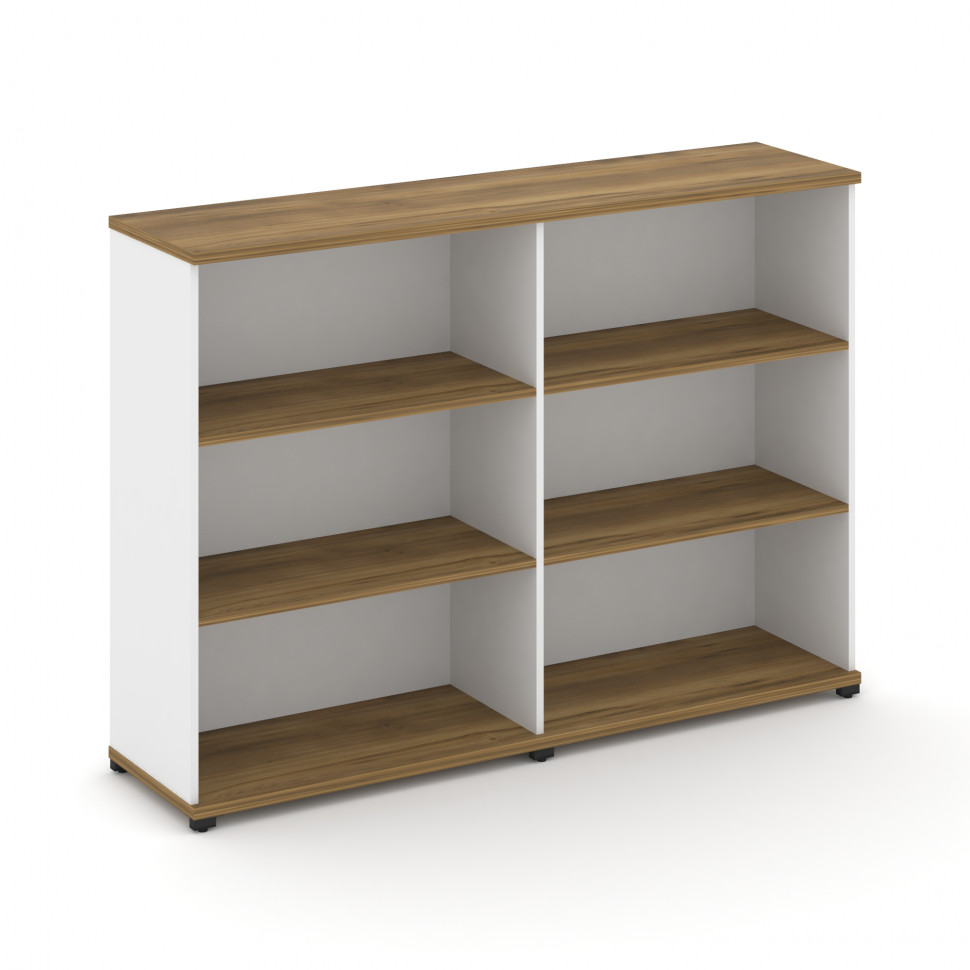 Concept Стеллаж 2 широкие секции, 3 ниши CN.STS-320 Сандал Янтарный/Белый Бриллиант/Металл Черный 16