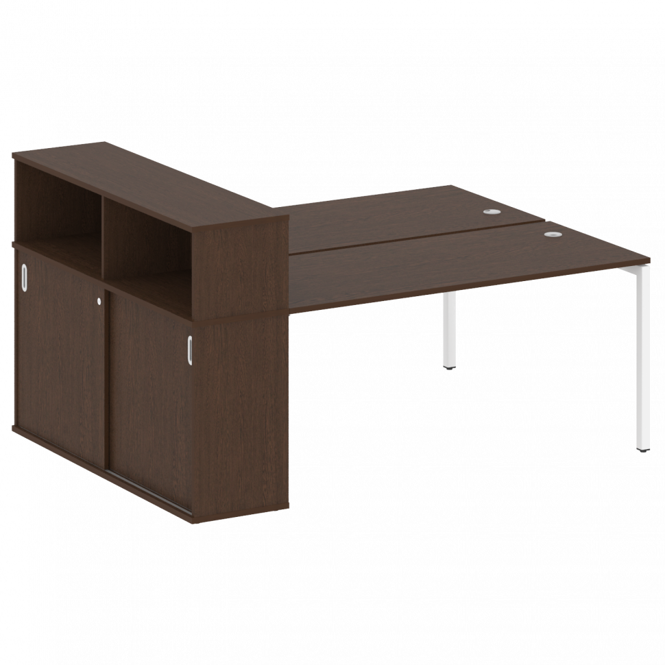 Metal System Quattro Рабочая станция с шкафом-купе на П-образном м/к 40БП.РС-СШК-2.4 Т Венге Цаво/Ме