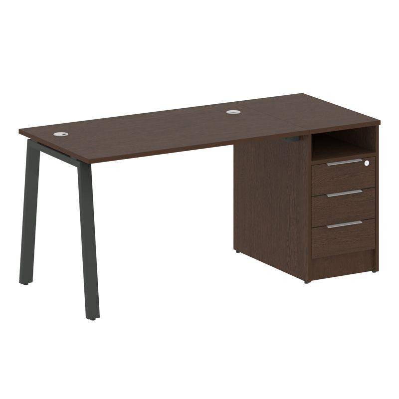 Metal System Рабочая станция с тумбой на А-образном м/к БА.РС-СТП-1.2 Венге Цаво/Металл Антрацит 161 Metal System Рабочая станция с тумбой на А-образном м/к БА.РС-СТП-1.2 Венге Цаво/Металл Антрацит 161