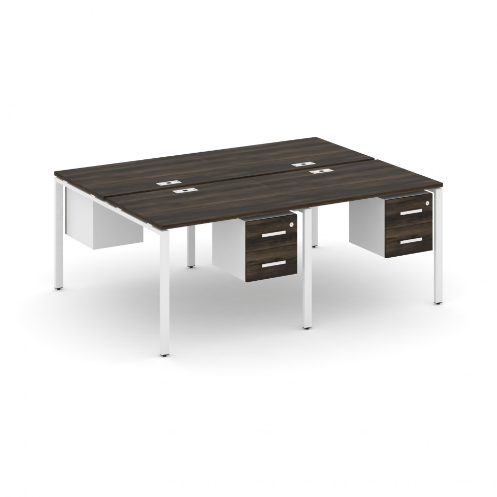 Concept Рабочая станция двухсторонняя с подвесными тумбами на 4 места CN.DRS-133 W Дуб Мали/Белый Бр