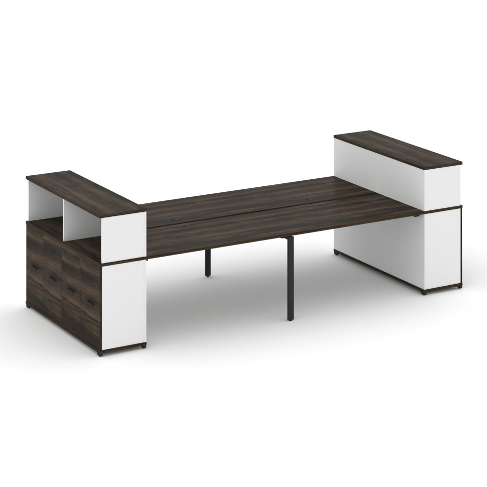 Concept Рабочая станция с опорными распаш. шкафами с надставкой низ. CN.DRS-271 B Дуб Мали/Белый Бри Concept Рабочая станция с опорными распаш. шкафами с надставкой низ. CN.DRS-271 B Дуб Мали/Белый Бри