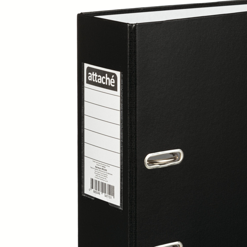 Папка-регистратор 80 мм Attache , черный Экономи,ПБП1,карм.кор
