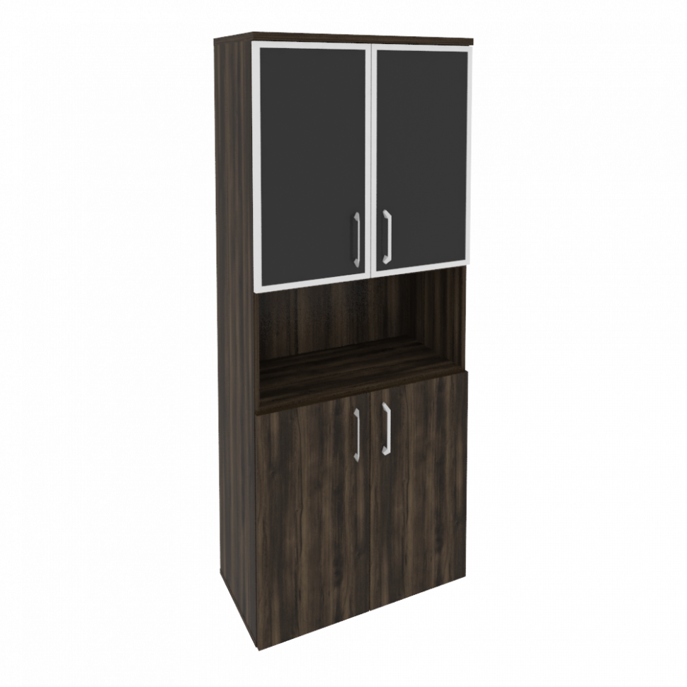 Onix Шкаф высокий широкий O.ST-1.4 R black Дуб Мали/Стекло Black 800*420*1977