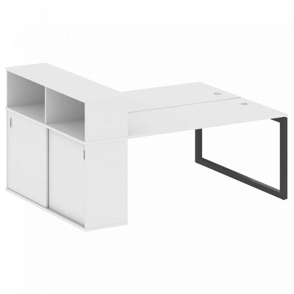 Metal System Quattro Рабочая станция с шкафом-купе на О-образном м/к 50БО.РС-СШК-2.4 Т Белый/Металл Metal System Quattro Рабочая станция с шкафом-купе на О-образном м/к 50БО.РС-СШК-2.4 Т Белый/Металл