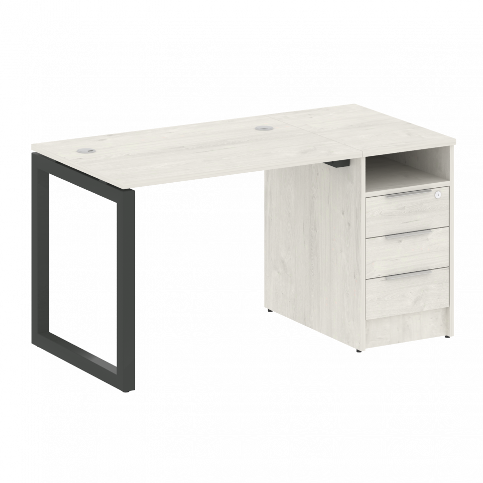 Metal System Quattro Рабочая станция с тумбой на О-образном м/к 50БО.РС-СТП-1.1 Дуб Наварра/Металл А Metal System Quattro Рабочая станция с тумбой на О-образном м/к 50БО.РС-СТП-1.1 Дуб Наварра/Металл А