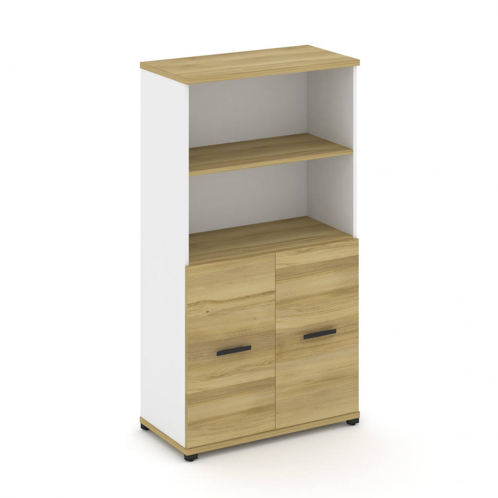 Concept Шкаф 1 широкая секция, 4 ниши CN.STS-411 B Дуб Винченцо/Белый Бриллиант/Металл Черный 836*42