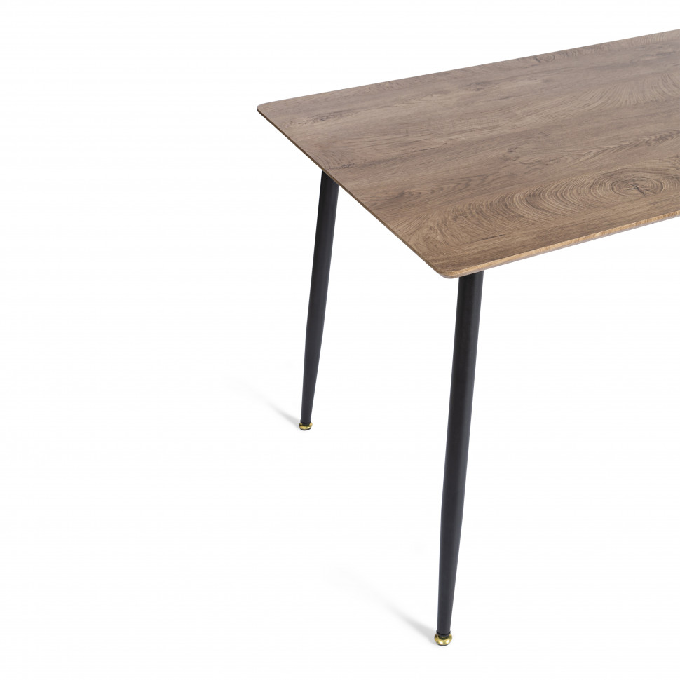 Стол обеденный Birkhall/Биркхолл МДФ/металл, дуб состаренный/черный, 120х80х75(+1)см