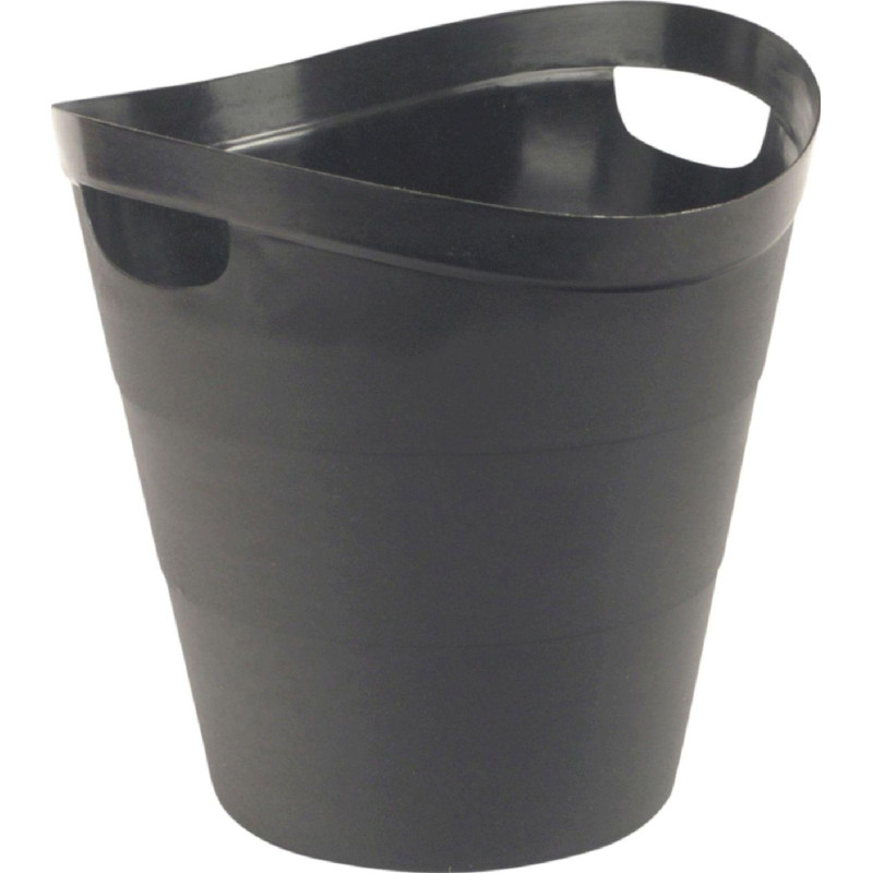 Корзина для мусора офисная 12л пластик, черная с ручками Uniplast КХУ-10