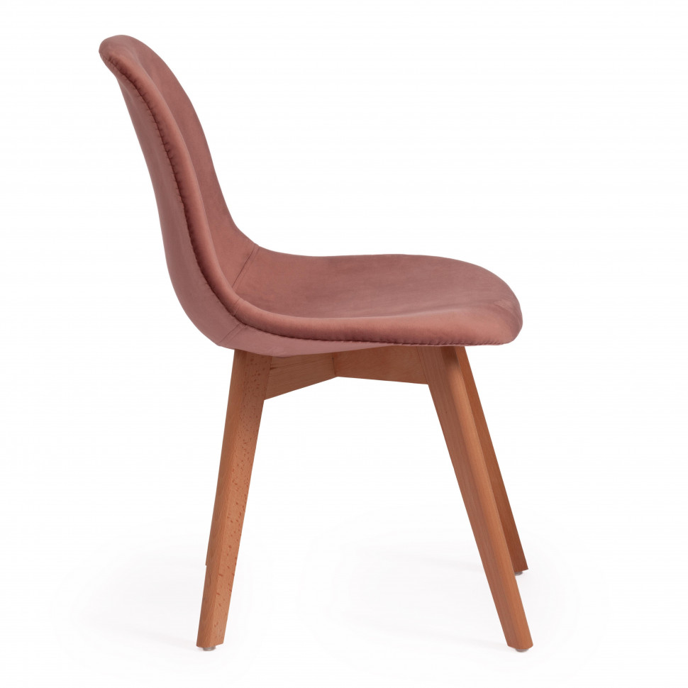 Стул CINDY SOFT (mod. C1021F1) вельвет/дерево бук, 53 х 45 х 81 см , коралловый (HLR 44)/натуральный