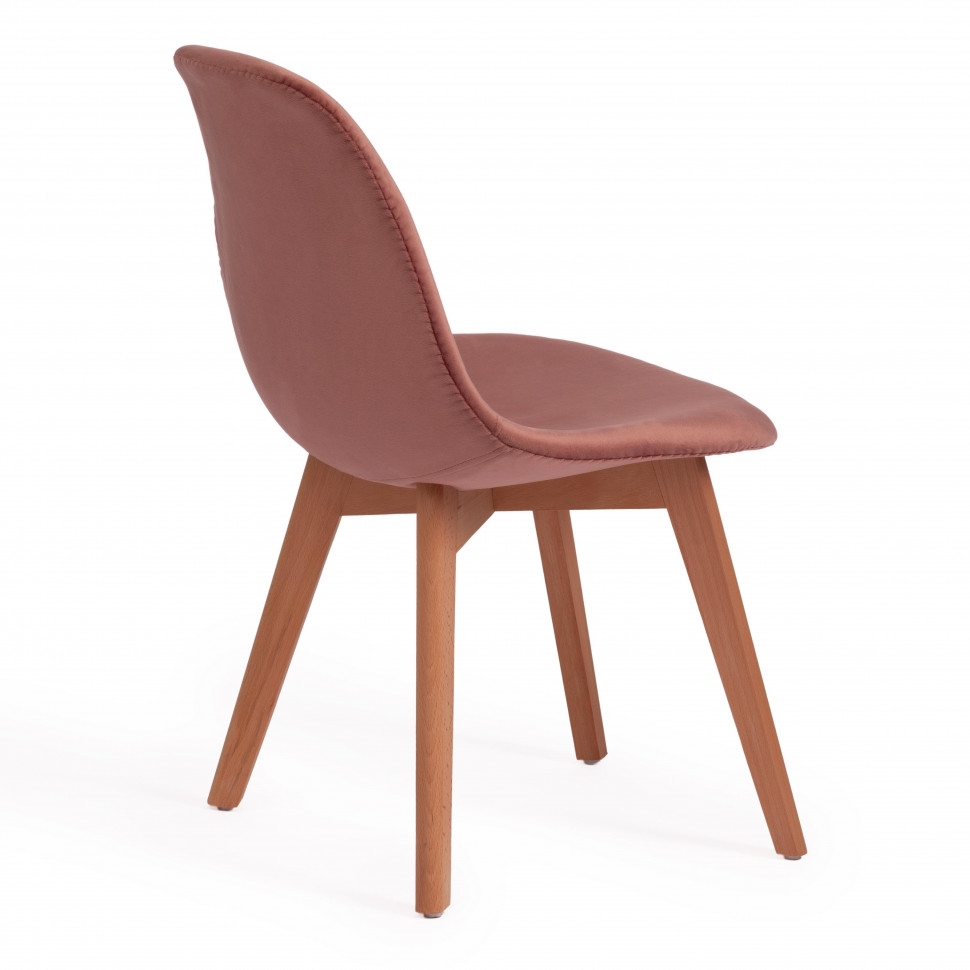 Стул CINDY SOFT (mod. C1021F1) вельвет/дерево бук, 53 х 45 х 81 см , коралловый (HLR 44)/натуральный