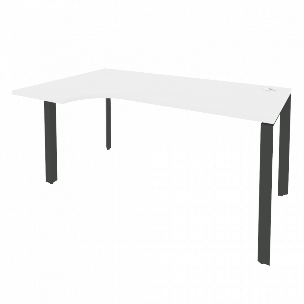 Onix Стол эргономичный левый на П-образном м/к O.MP-SA-1 (L) Белый Бриллиант/Металл Антрацит 1580*98