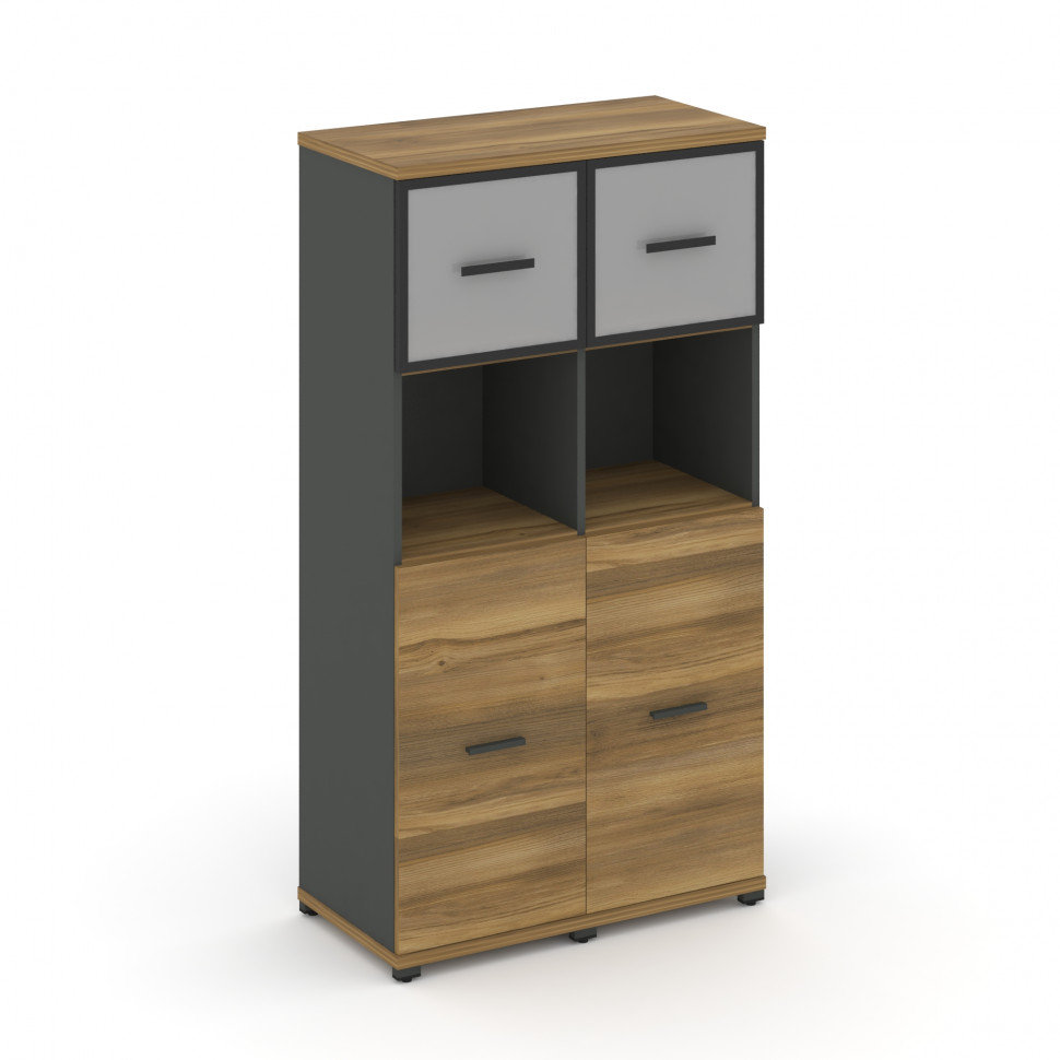 Concept Шкаф 2 узкие секции, 4 ниши CN.STU-425 RMB A Сандал Янтарный/Антрацит/Металл Антрацит/Сатин