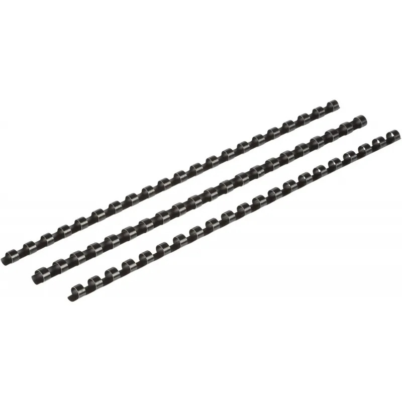 Пружины для переплета пластиковые 21 кольцо, 8 мм, (черные), 100 шт./уп