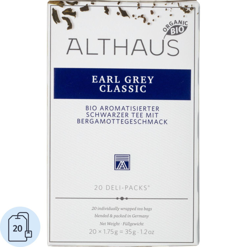 Чай черный в пакетиках Althaus Bio Earl Grey Classic 20пакx1,75гр
