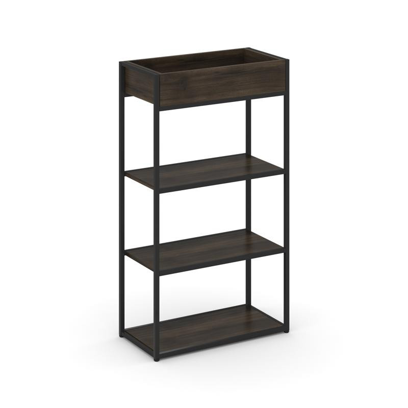 Rift Стеллаж металлический высокий приставной RF.STM-002 Дуб Мали/Металл Черный 696*350*1250