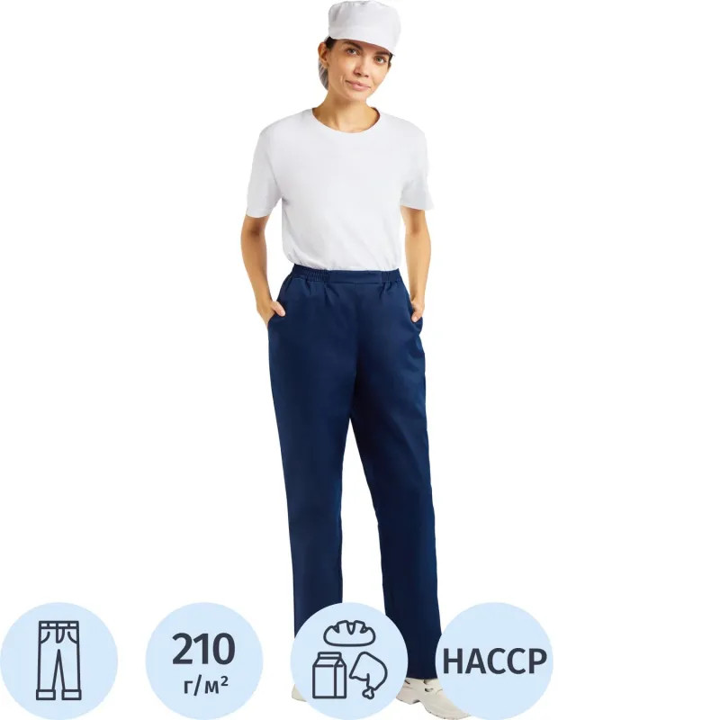 Брюки для пищевого пр-ва универс. у17-БР ХАССП (бр)син. (р.48-50) р.158-164