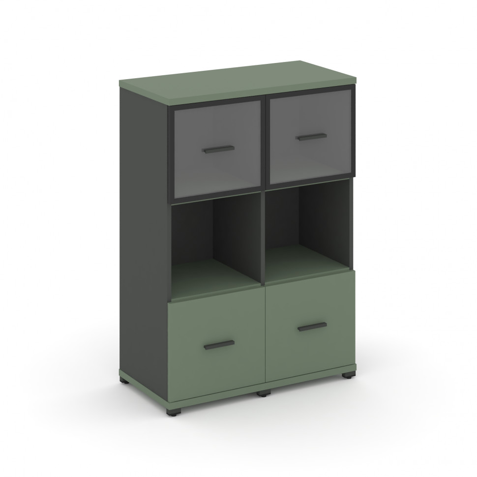 Concept Шкаф 2 узкие секции, 3 ниши CN.STU-325 RPB A Кобо/Антрацит/Металл Антрацит/Прозрачный 836*42