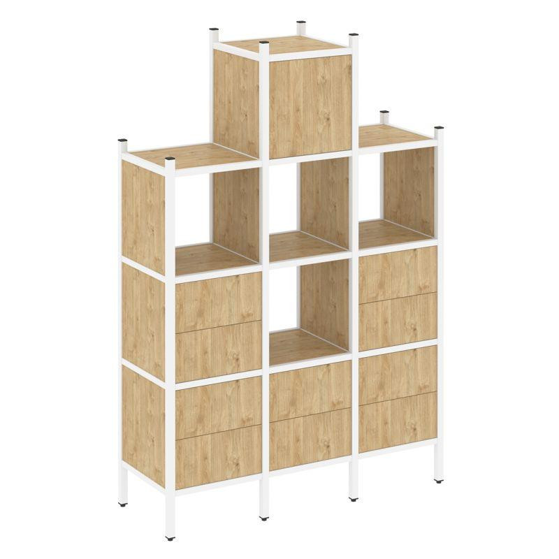 Loft Прямой стеллаж VR.L-18 Тиквуд Светлый/Металл Белый 1278*446*1869