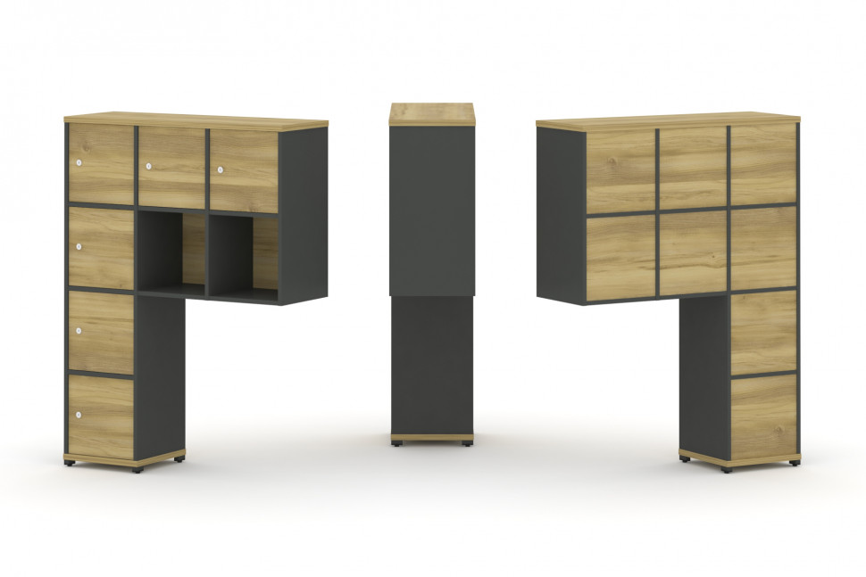 Concept Надставка высокая CN.ONV-009 Дуб Винченцо/Антрацит/Металл Антрацит 1099*350*1486