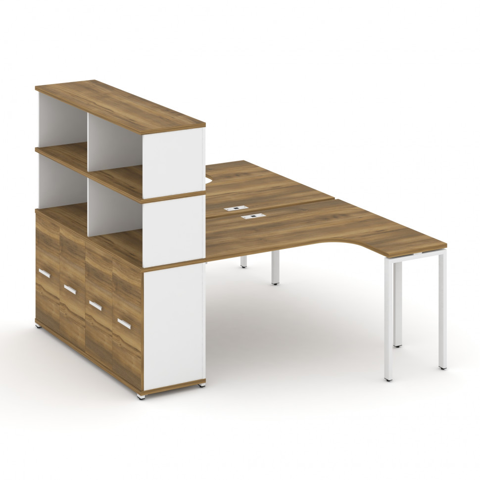 Concept Рабочая станция с опорным распаш. шкафом с надставкой выс. CN.DSA-215 W Сандал Янтарный/Белы Concept Рабочая станция с опорным распаш. шкафом с надставкой выс. CN.DSA-215 W Сандал Янтарный/Белы