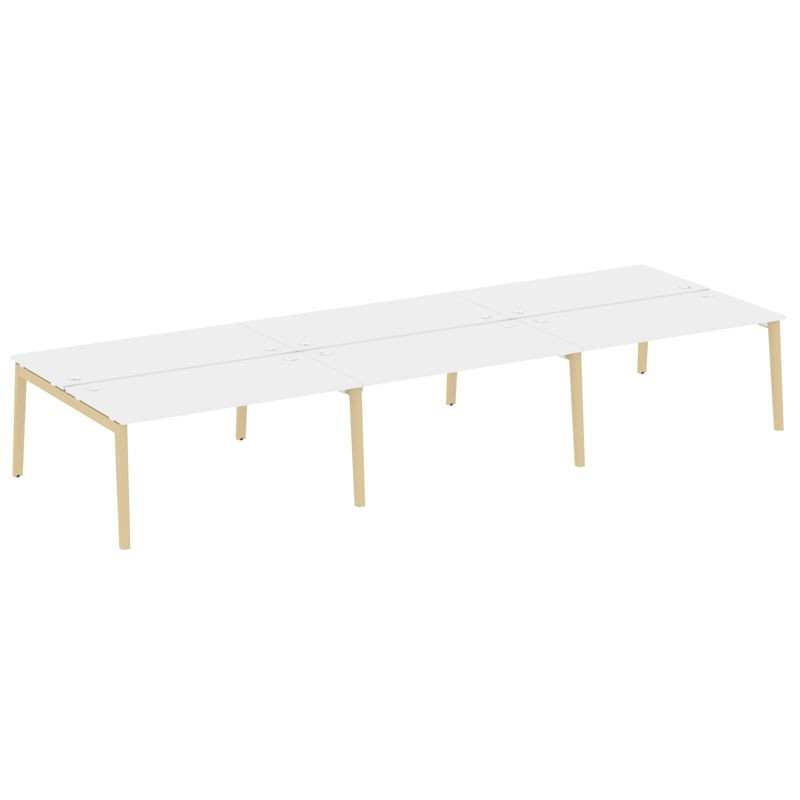 Onix Wood Рабочая станция OW.D.RS-6.4.8 Белый Бриллиант/Дуб Светлый/Металл Белый 4740*1635*750