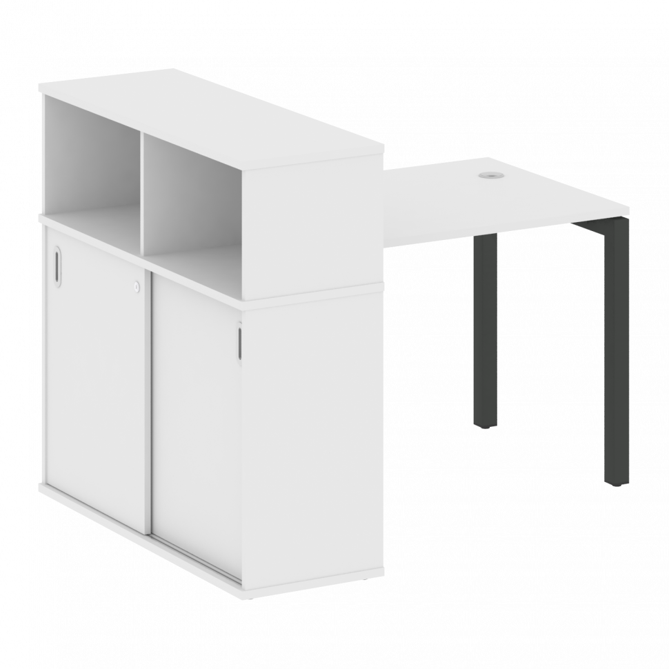 Metal System Quattro Стол письменный с шкафом-купе на П-образном м/к 50БП.РС-СШК-3.1 Т Белый/Металл Metal System Quattro Стол письменный с шкафом-купе на П-образном м/к 50БП.РС-СШК-3.1 Т Белый/Металл