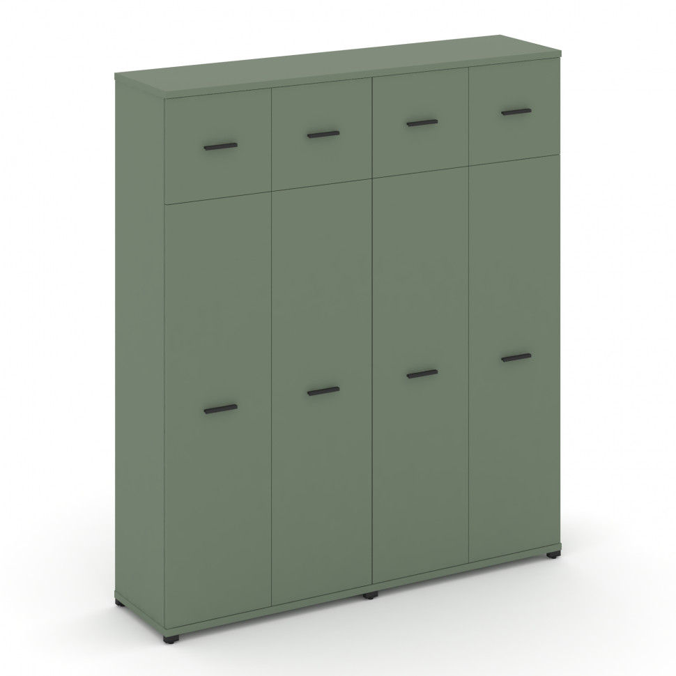 Concept Шкаф 2 широкие секции, 5 ниш CN.STS-527 B Кобо/Металл Черный 1668*420*1922