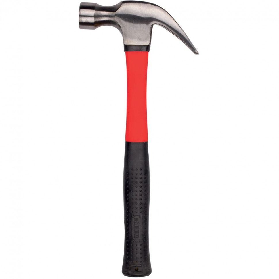 Молоток-гвоздодер БИБЕР 85383 Профи, фиберглассовая рукоятка, 600г СПб