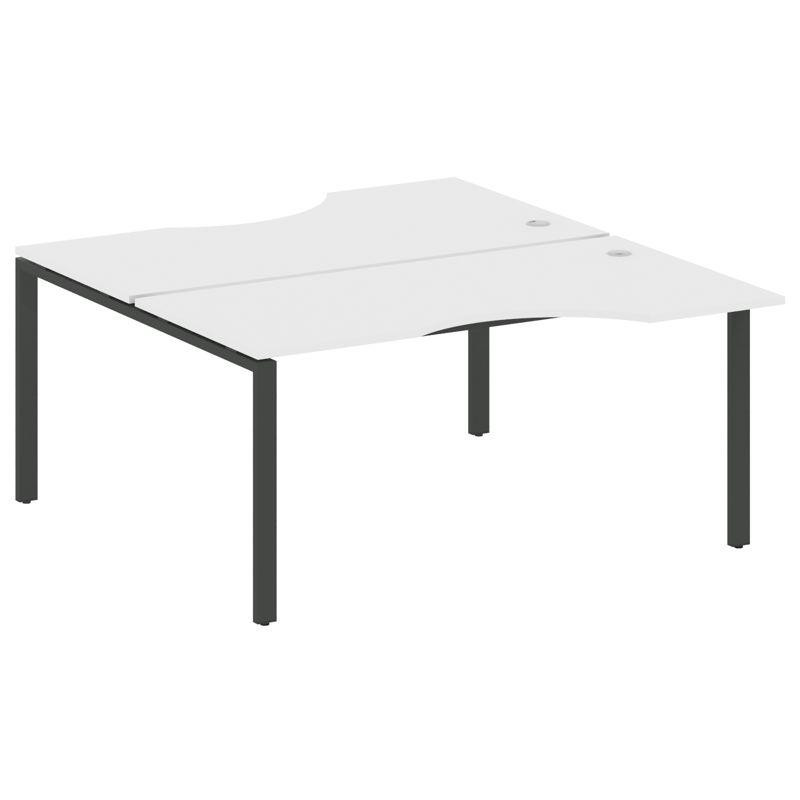 Metal System Рабочая станция криволинейная на П-образном м/к БП.РАС-СА-2.1 Белый/Металл Антрацит 160