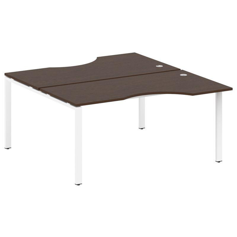 Metal System Рабочая станция криволинейная на П-образном м/к БП.РАС-СА-2.1 Венге Цаво/Металл Белый 1