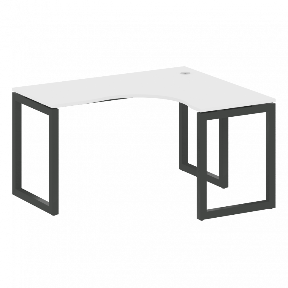 Metal System Quattro Стол криволинейный правый на О-образном м/к 50БО.СА-3 (R) Белый/Металл Антрацит