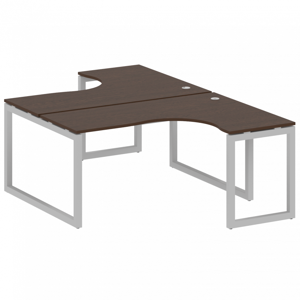 Metal System Quattro Рабочая станция криволинейная на О-образном м/к 50БО.РАС-СА-2.4 Венге Цаво/Мета
