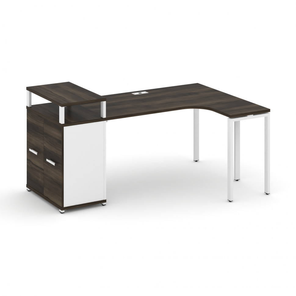 Concept Стол эргономичный с опорным распаш. шкафом с верх. горизонтом CN.SA-211(R) W Дуб Мали/Белый Concept Стол эргономичный с опорным распаш. шкафом с верх. горизонтом CN.SA-211(R) W Дуб Мали/Белый