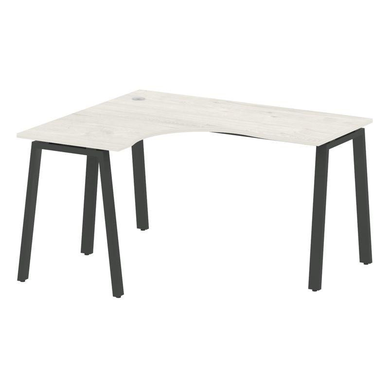 Metal System Стол криволинейный левый на А-образном м/к БА.СА-3 (L) Дуб Наварра/Металл Антрацит 1400