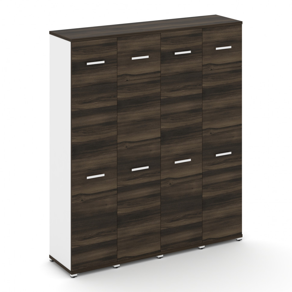 Concept Шкаф 4 узкие секции, 5 ниш CN.STU-547 W Дуб Мали/Белый Бриллиант/Металл Белый 1668*420*1922