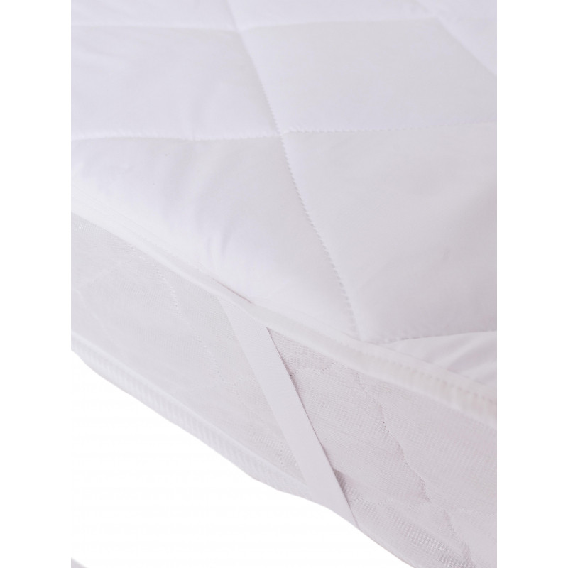 Наматрасник Luscan 90х200 стеганый, с резинкой по углам, 100гр/м2, белый