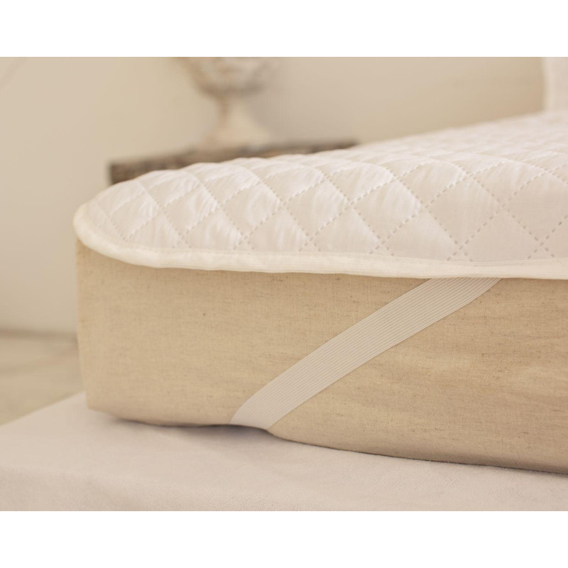 Наматрасник Luscan 90х200 стеганый, с резинкой по углам, 100гр/м2, белый